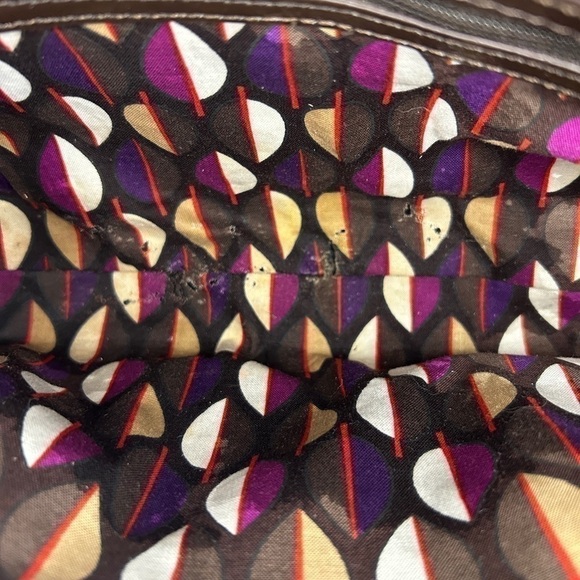 Vera Bradley Crossbody Handbag Espresso Brown Trapeze Microfiber Quilted RETIRED - Picture 9 of 9